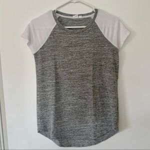 Gap Grey and White Color Block Baseball T-Shirt